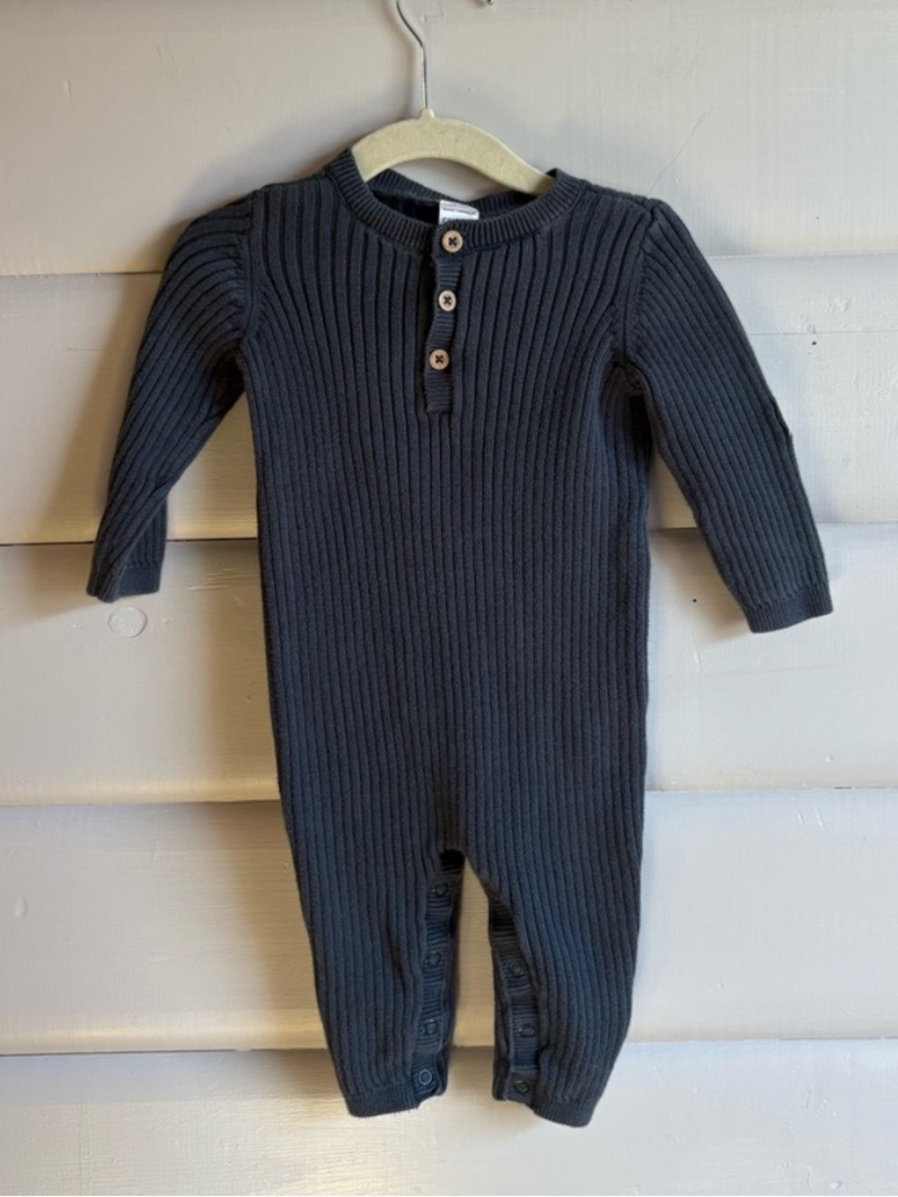 3/$25 Carter's Dark navy Ribbed Long-Sleeve Baby One Piece